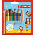 Stabilo Woody 3-in-1 – vielseitiger Bleistift – 6er-Set