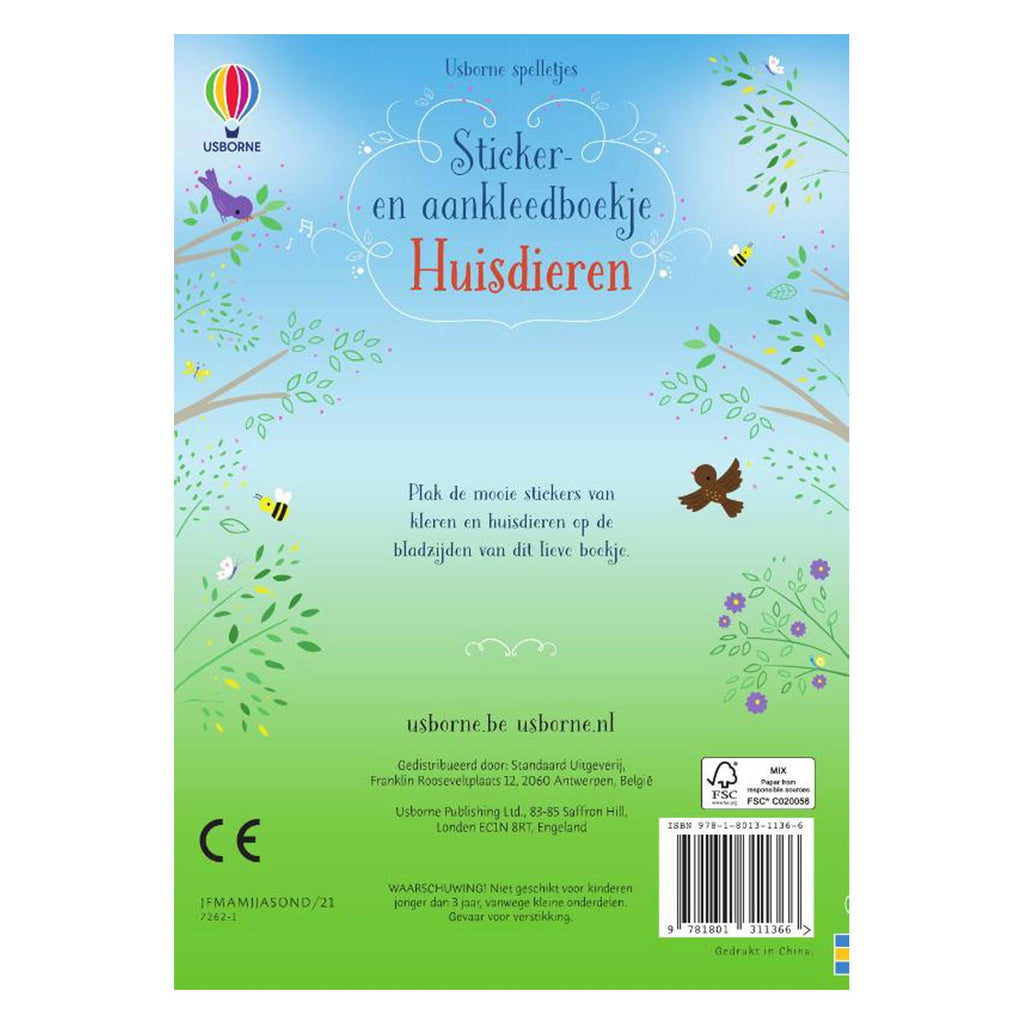 Usborne sticker- en aankleedboekje - huisdieren