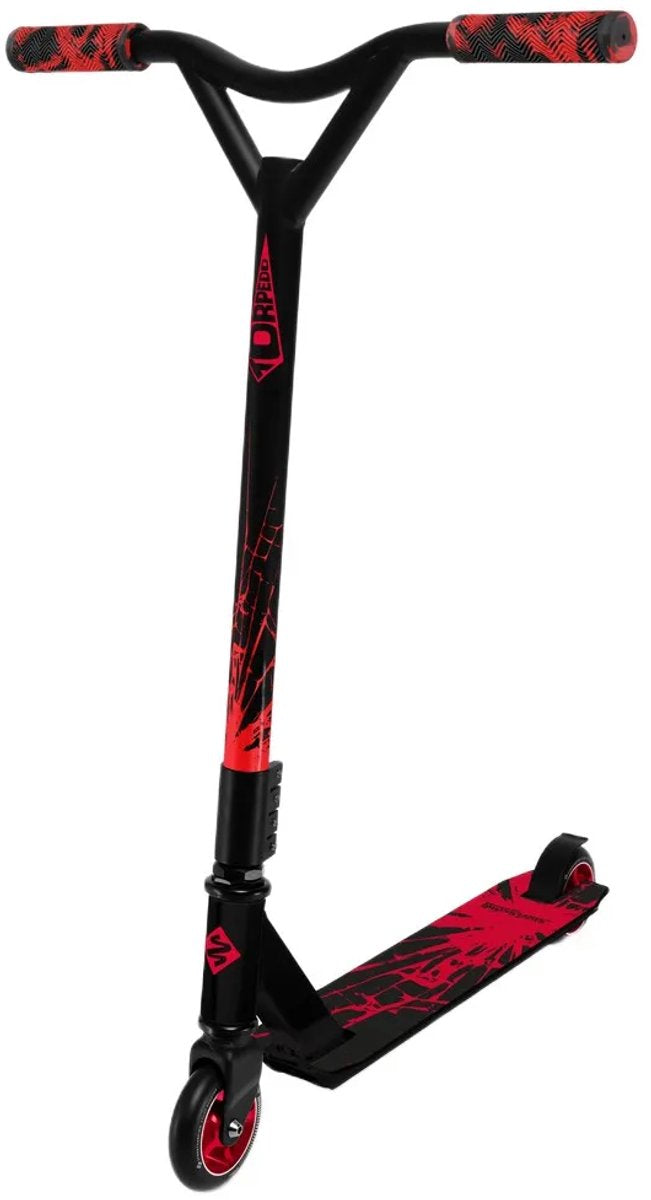Streetsurfing street surfing torpedo stuntstep - rood - 100mm wielen - 6061 aluminium - abec 7