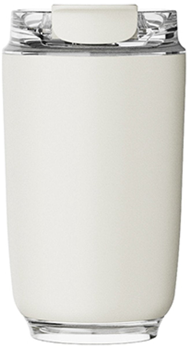 Merkloos sans marque kozie rvs koffiebeker 240 ml – dubbelwandig geïsoleerd – crème beige – voor koffie en thee