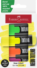 Faber-castell tekstmarker txtlnr - mini - 4 stuks - neonkleuren - markeerstift - fc-154204