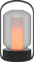 Calex oplaadbare tafellamp como - draadloos - vuureffect - warm wit licht - accu - touch - waterdicht - decoratie voor tuin, woonkamer, slaapkamer - sfeerverlichting - zwart