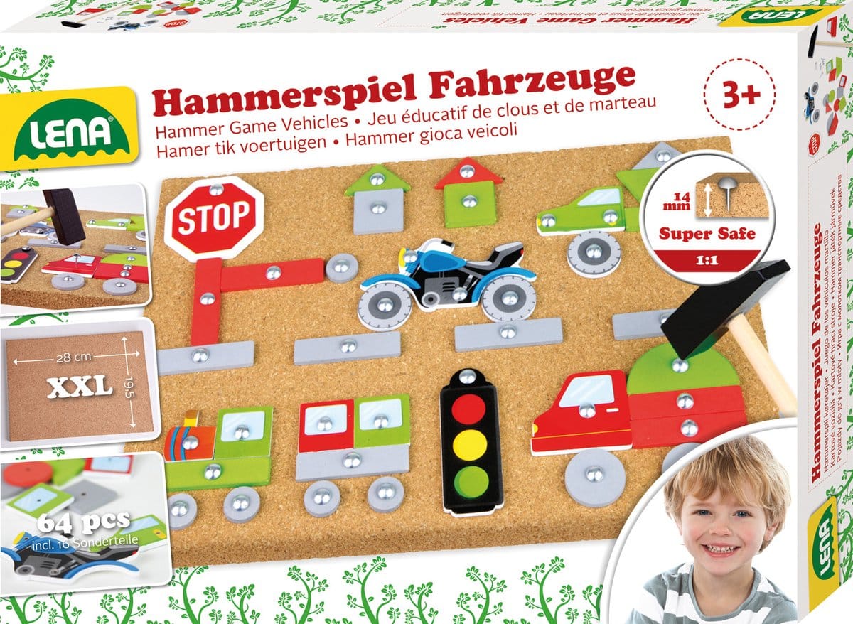 Lena Hamertje Tik-Spiel mit Holzfiguren und Nägeln 64