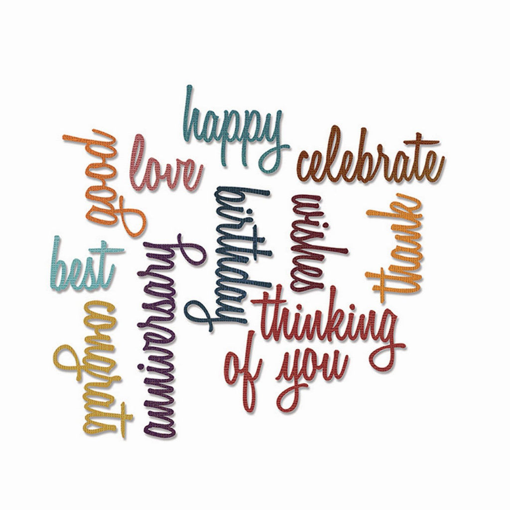 Sizzix • tim holtz thinlits die set celebration words script 13pcs