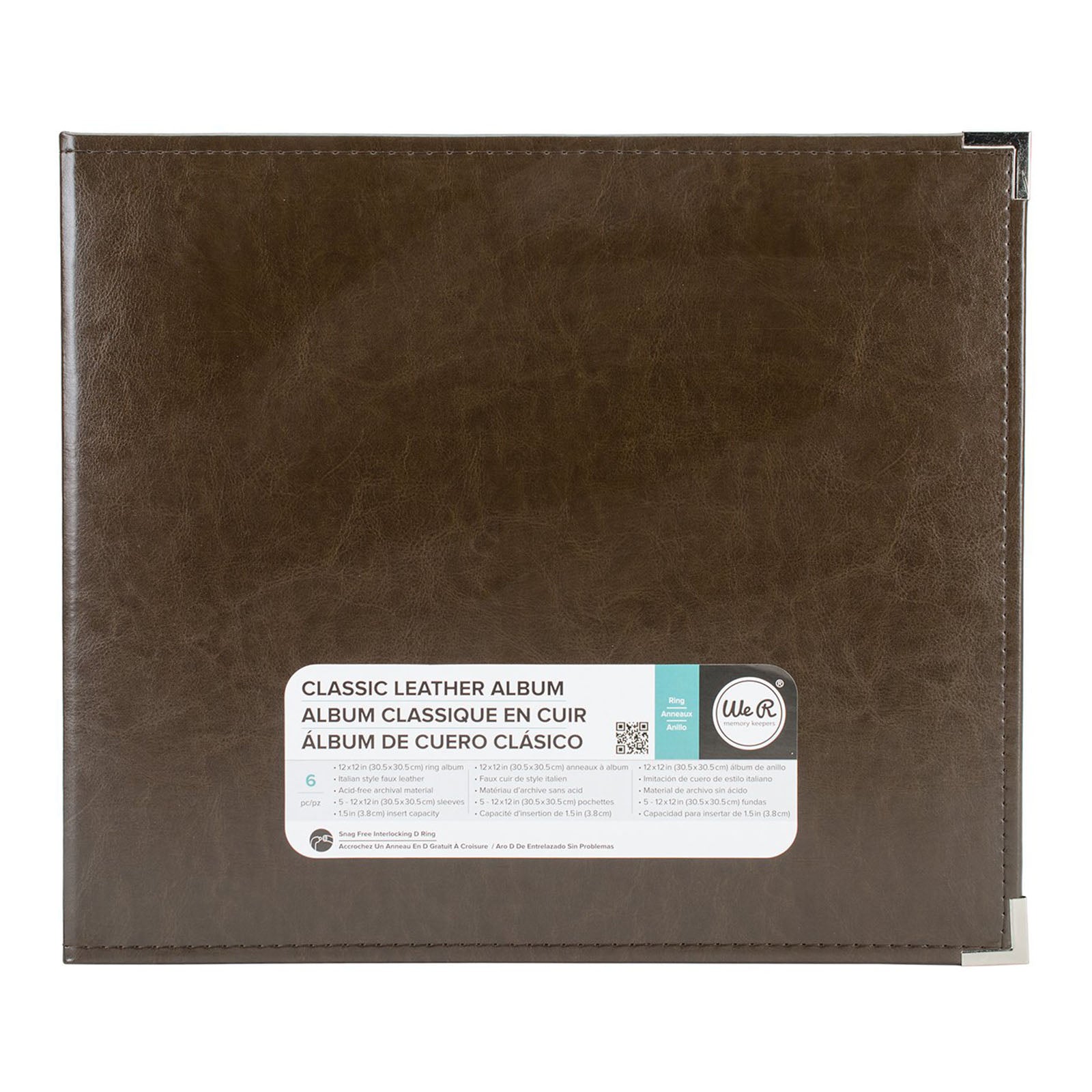We r makers • classic leather ring album dark chocolate 30,5x30,5cm