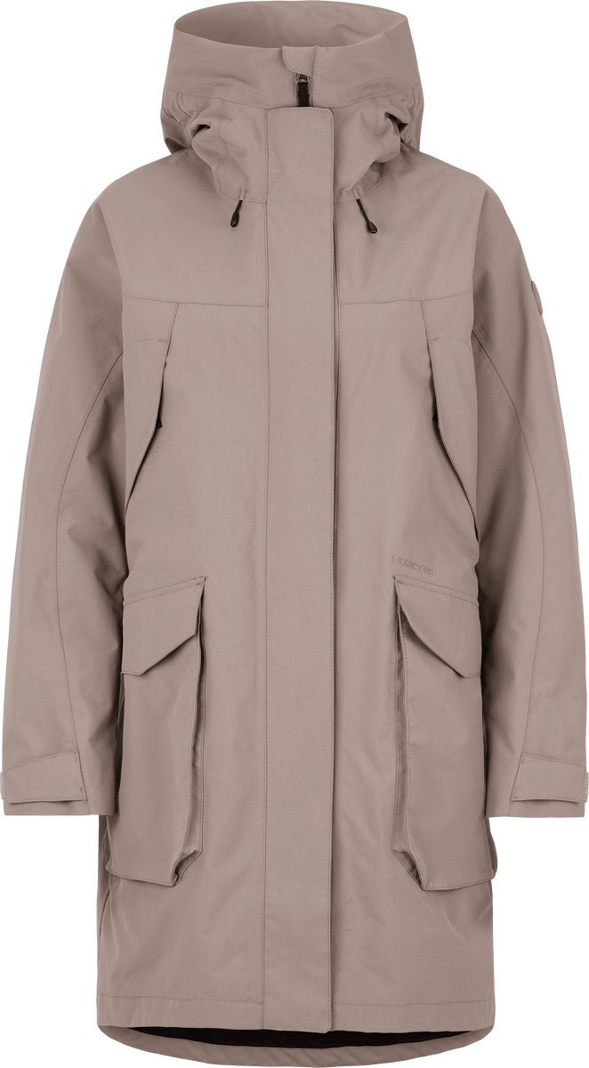 Didriksons thelma wns parka 10 dames outdoorjas - ash brown 44