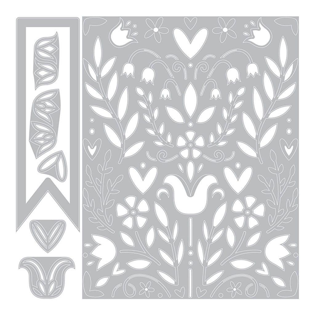 Sizzix • thinlits snijmal folk kunst sjablloon