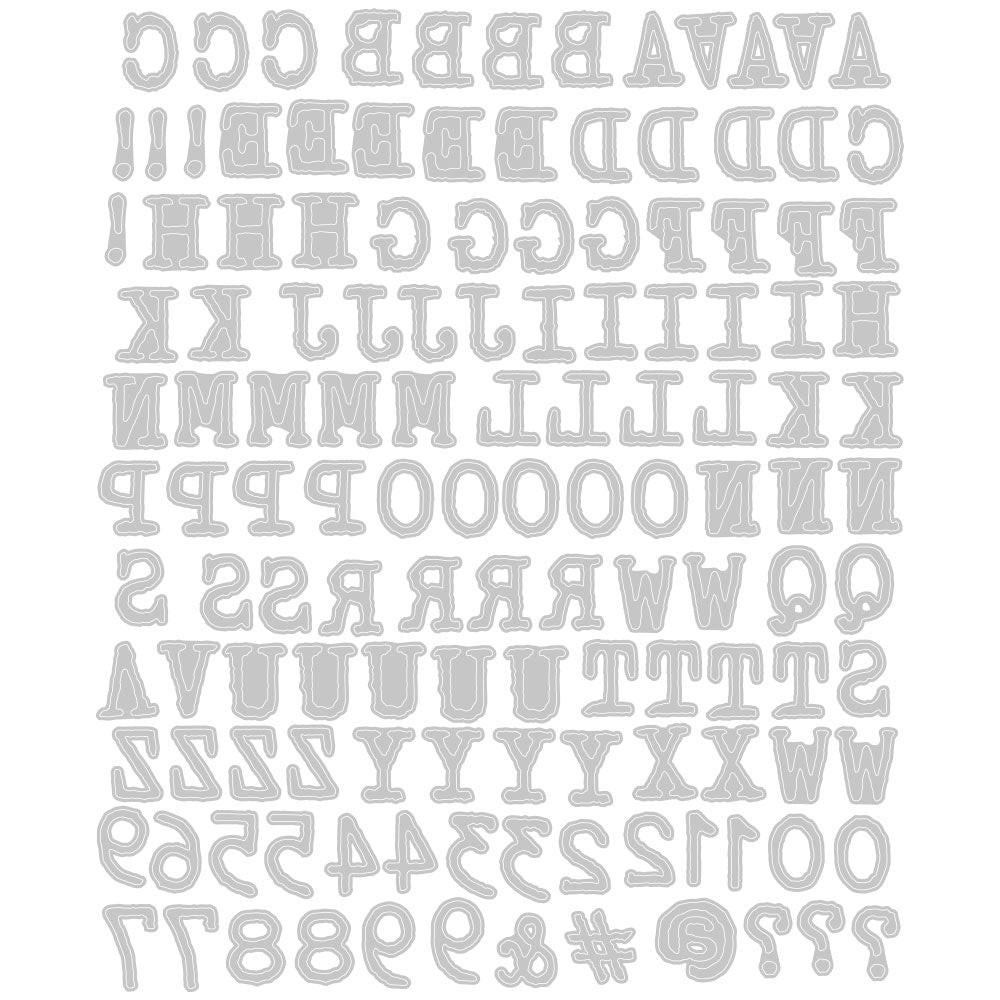 Sizzix • tim holtz thinlits die set alphanumeric tiny type upper