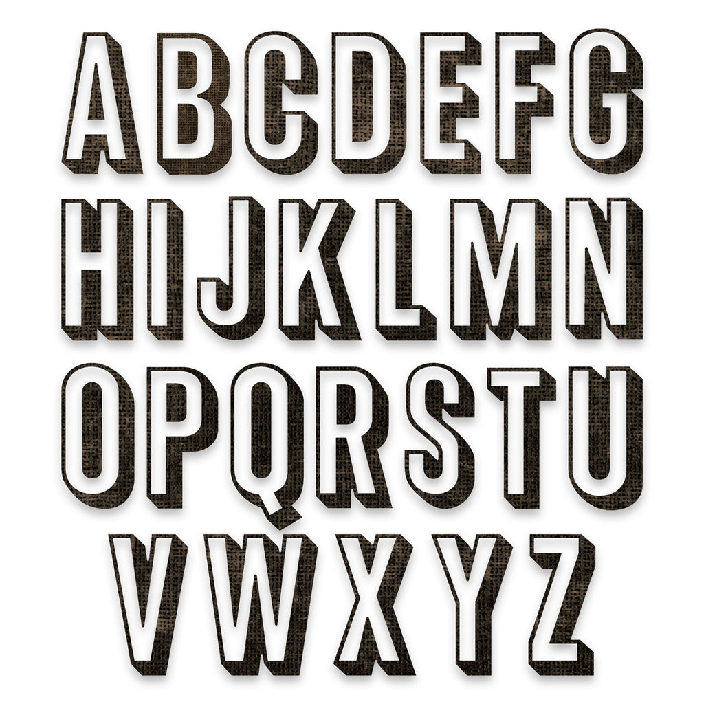 Sizzix • tim holtz thinlits die set alphanumeric shadow upper 26pcs