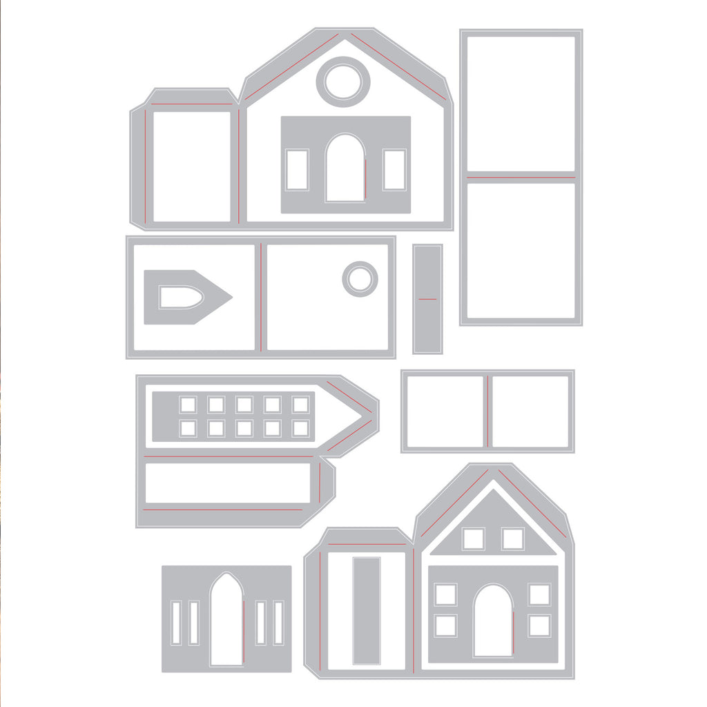 Sizzix • tim holtz thinlits die set paper village 16pcs