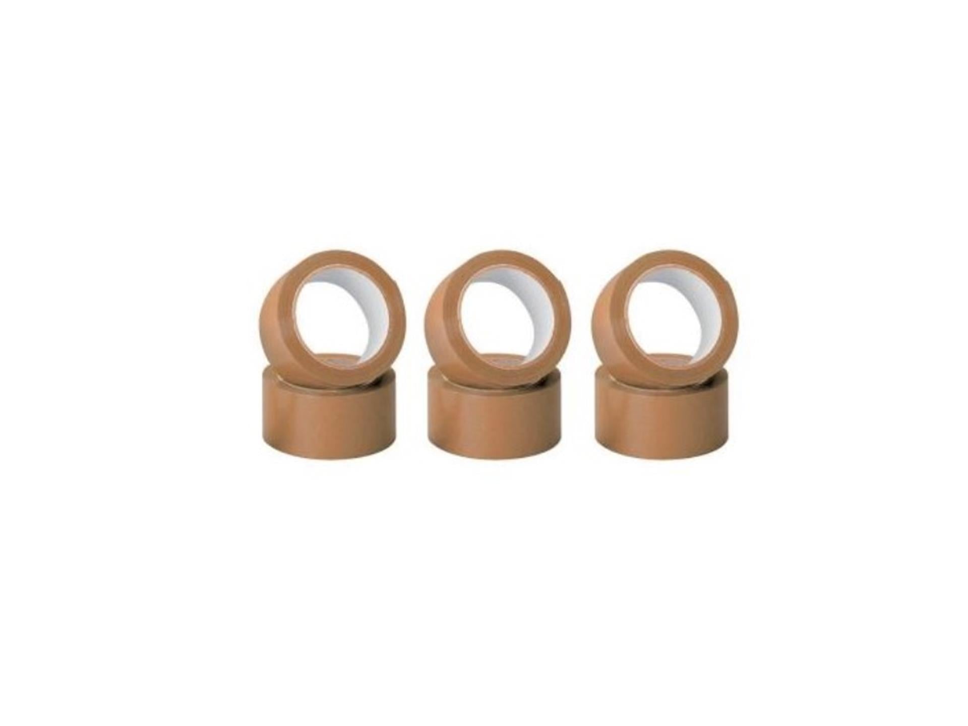 Everglue verpakkingstape bruin 66m x 50mm 6st.
