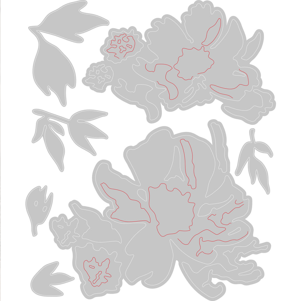 Sizzix • tim holtz thinlits die set brushstroke flowers #1 7pcs