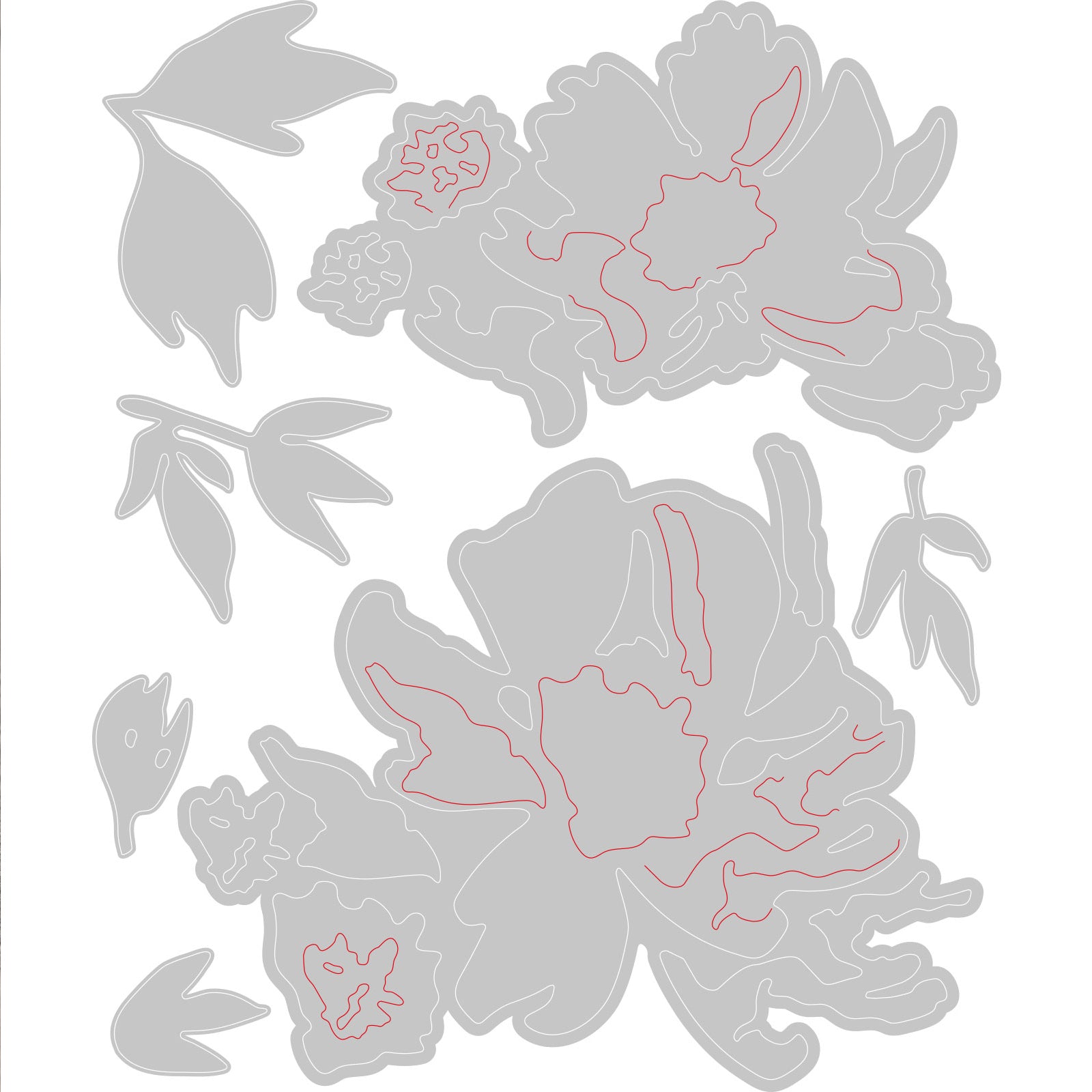 Sizzix • tim holtz thinlits die set brushstroke flowers #1 7pcs