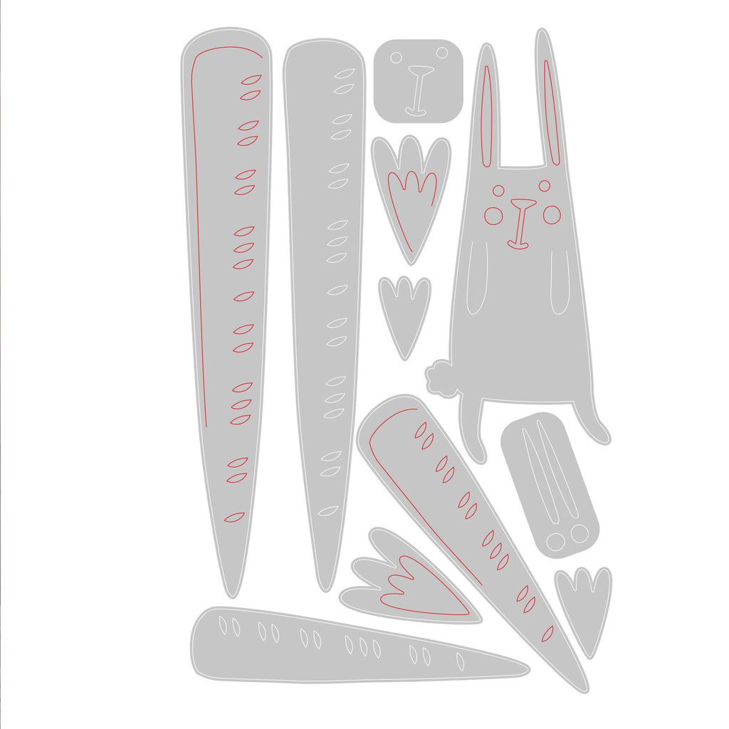 Sizzix • tim holtz thinlits die set carrot bunny 11pcs