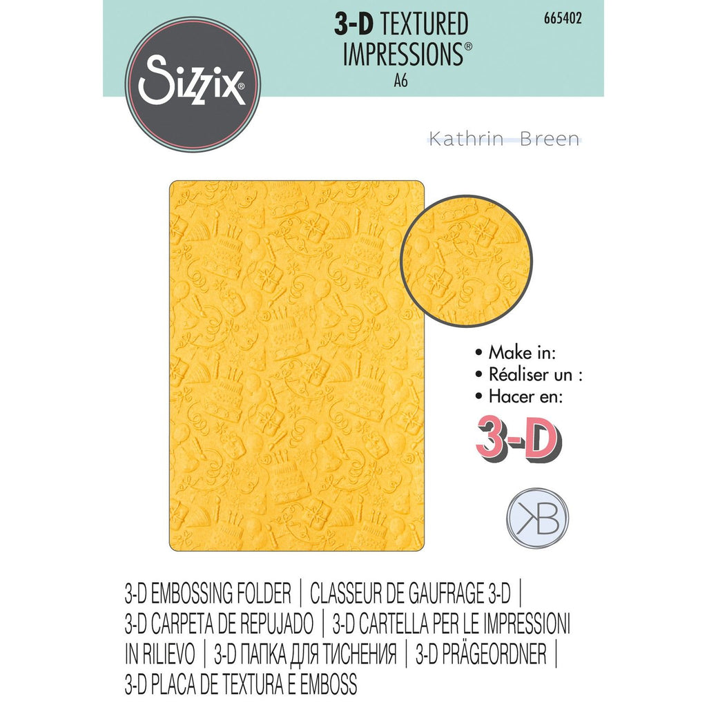 Sizzix • 3-d textured impressions embossing folder celebrate