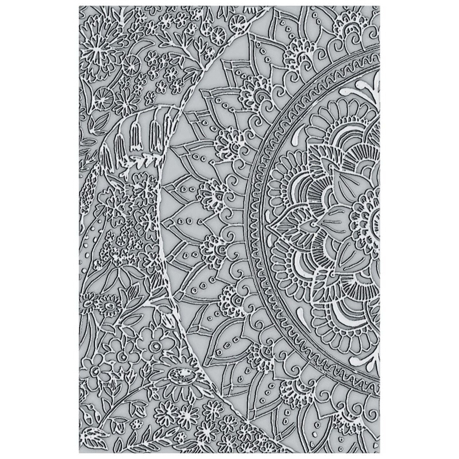 Sizzix • 3-d textured impressions embossing folder half mandala