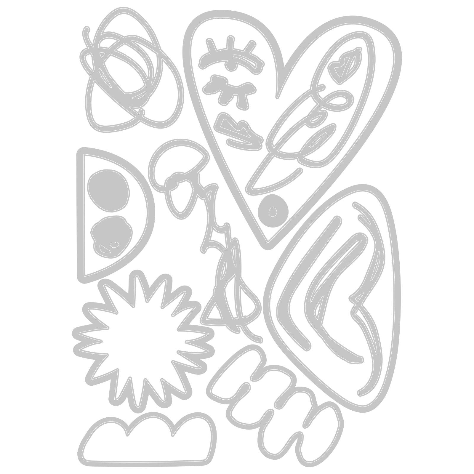Sizzix • tim holtz thinlits die set abstract faces 19pcs
