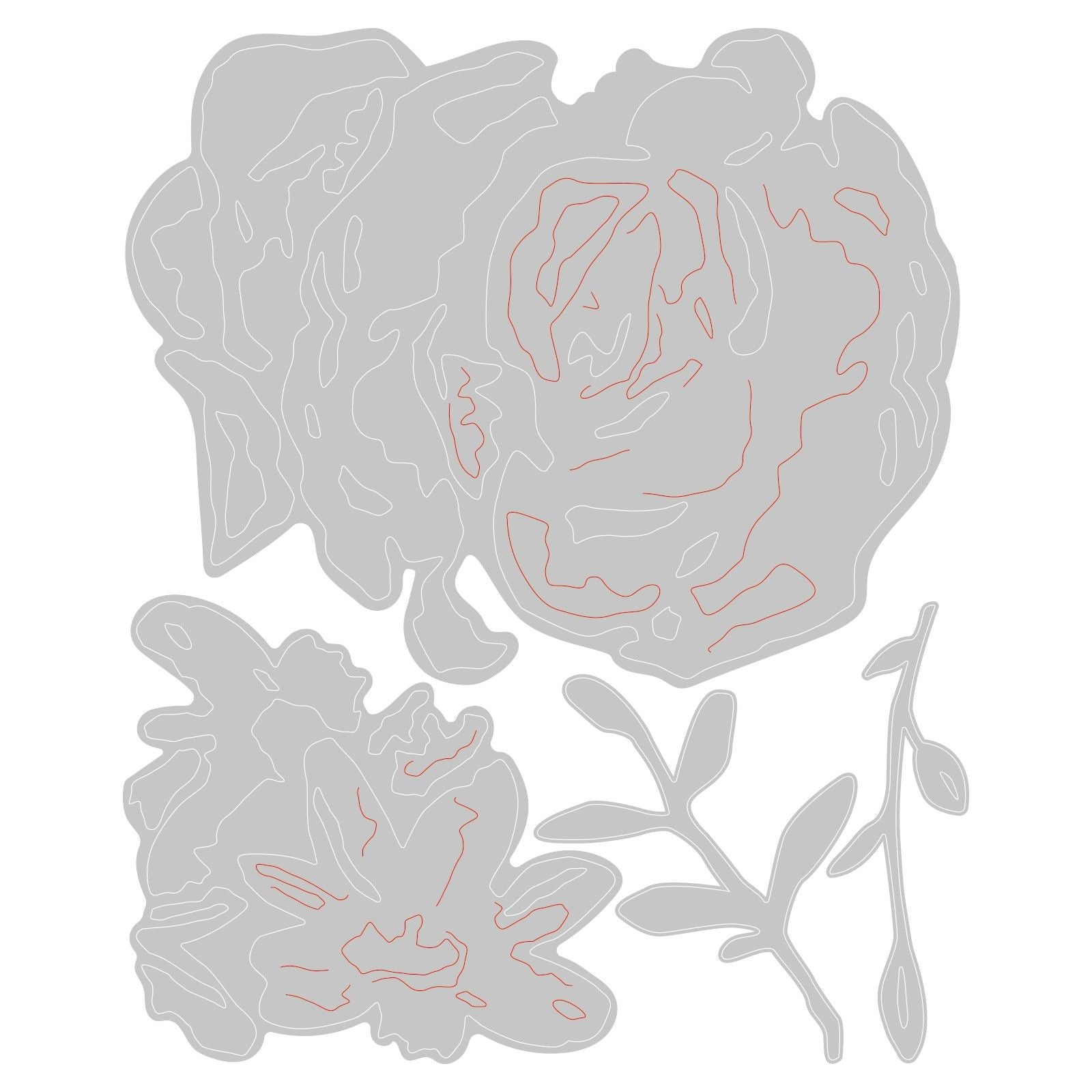 Sizzix • tim holtz thinlits die set brushstroke flowers #4 4pcs