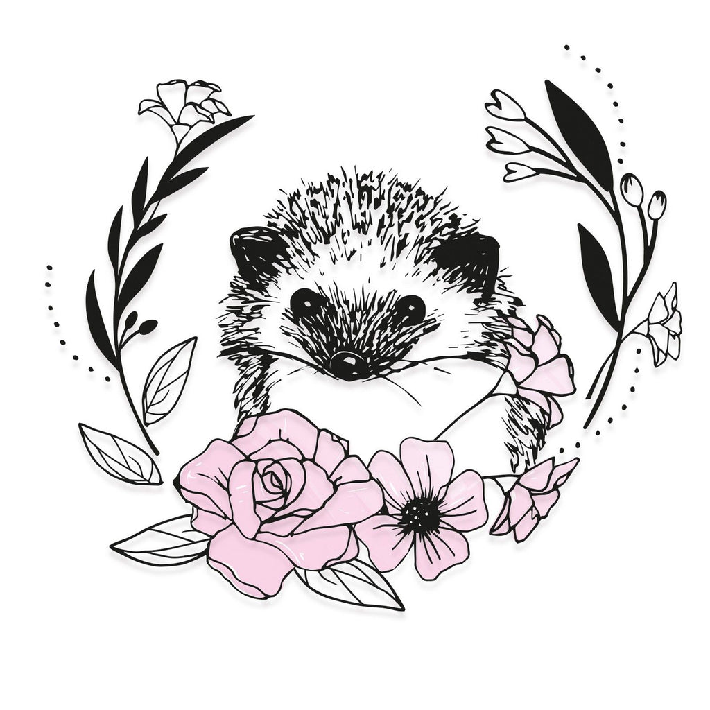 Sizzix • layered clear stamps set floral hedgehog by olivia rose