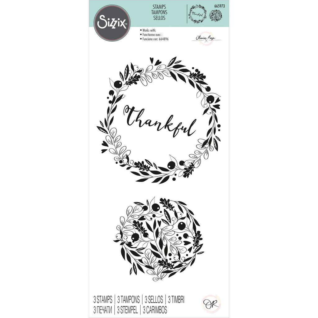 Sizzix • clear stamps autumn wreath