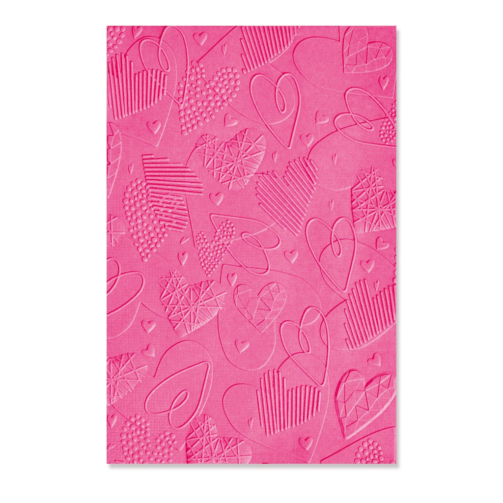 Sizzix • 3d textured impressions embossing folder mark making hearts