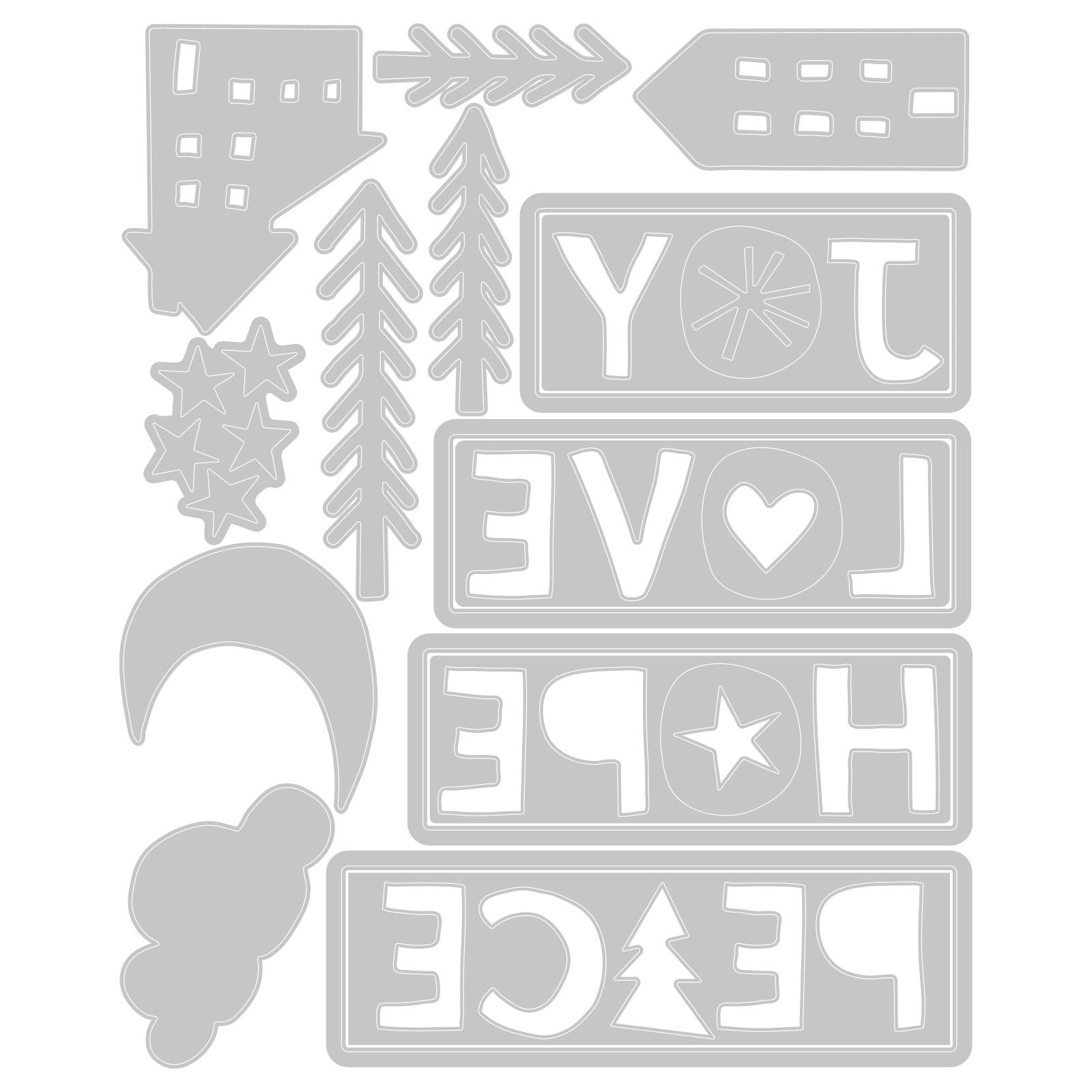 Sizzix • tim holtz thinlits die set christmas cutouts 16pcs