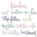Sizzix • thinlits die set fabulous family names by debi potter