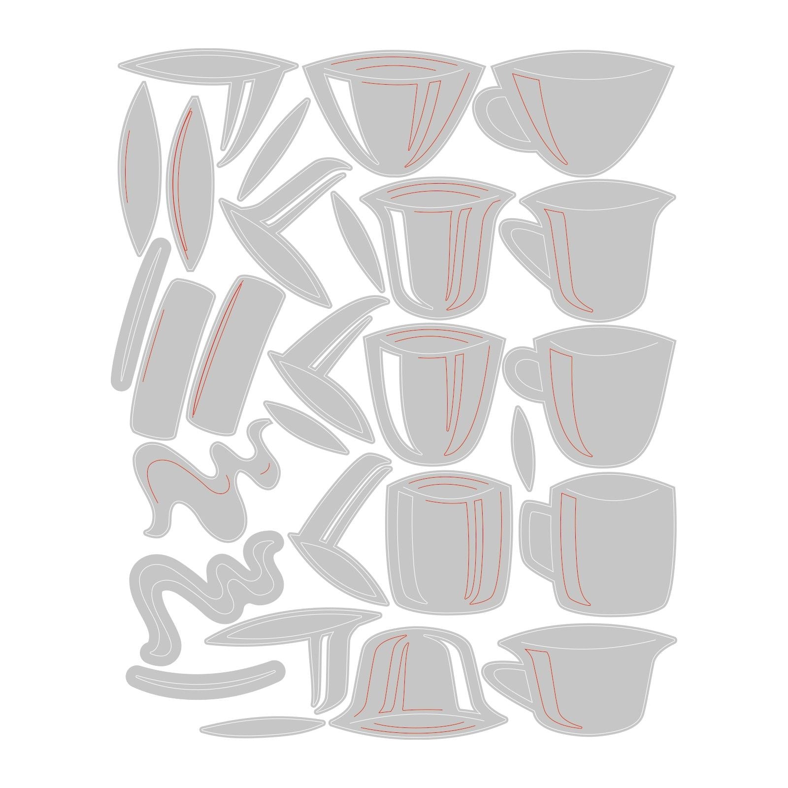 Sizzix • tim holtz thinlits die set papercut café 28pcs