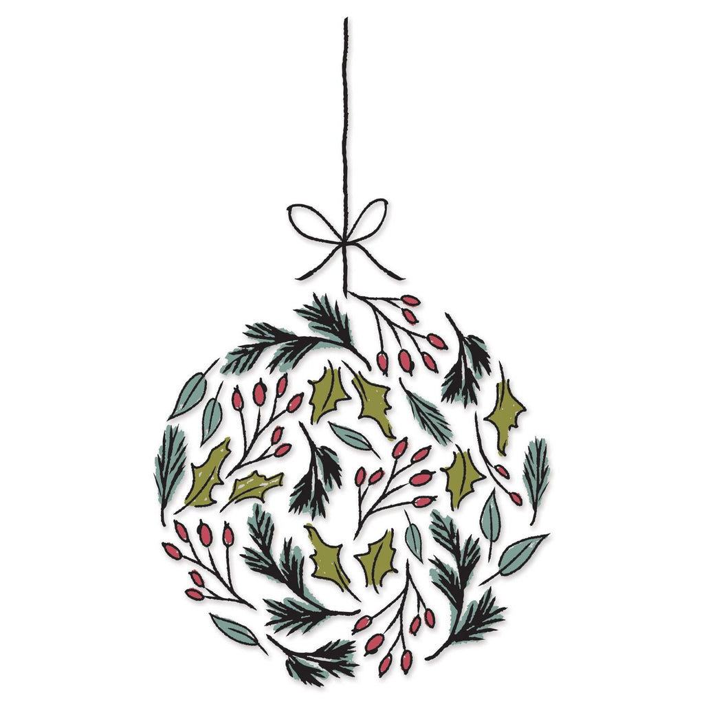 Sizzix • layered clear stamps leafy ornament