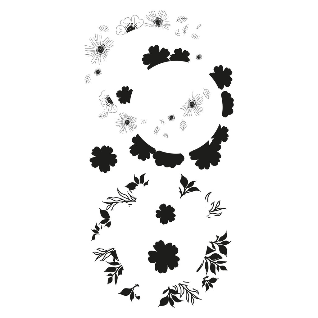 Sizzix • layered clear stamps botanic wreath 6pcs
