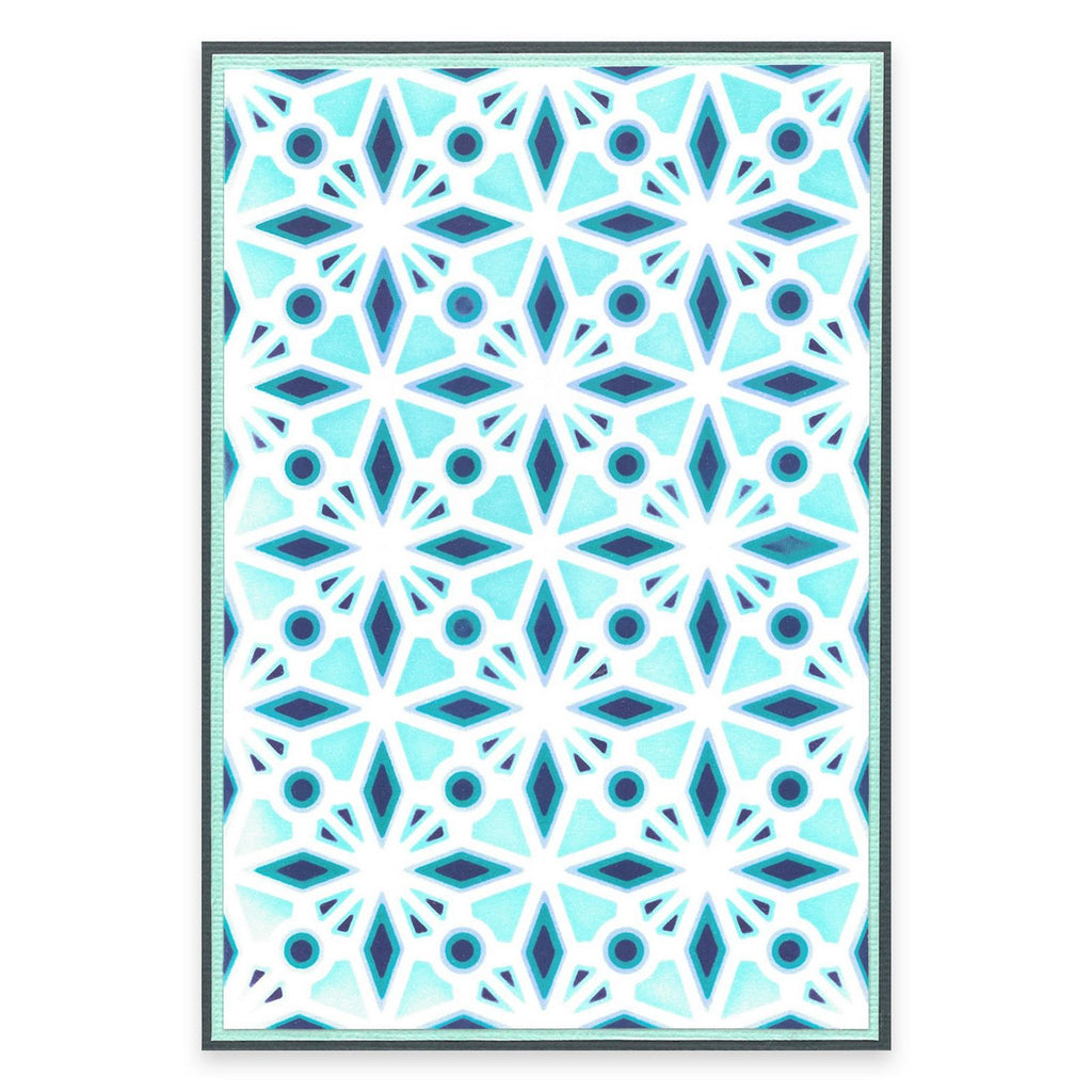 Sizzix • layered stencils a6 geo crystals 4pcs
