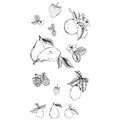 Sizzix • clear stamp set botanical fruit 19pcs