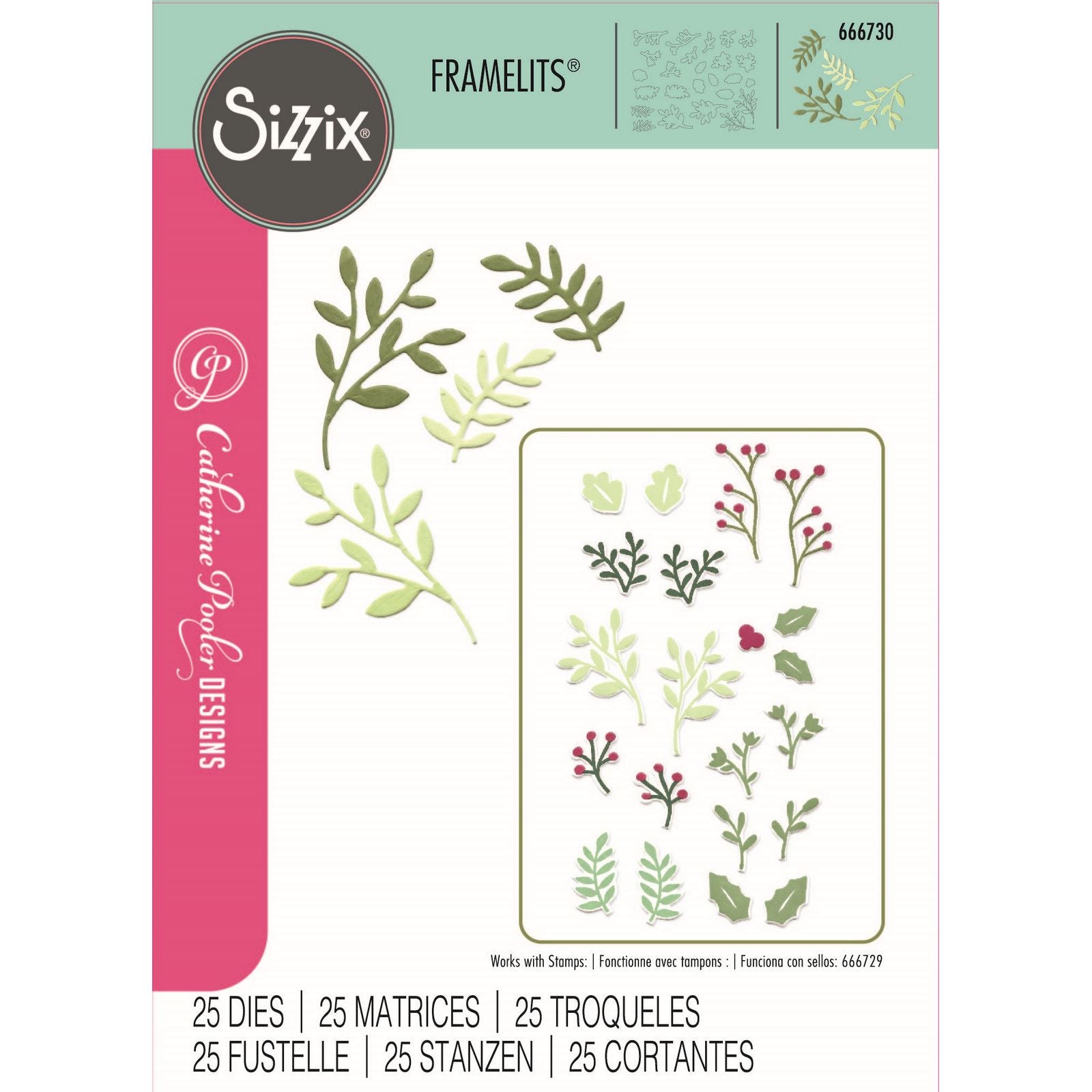 Sizzix • framelits die set happy holly days nr.2 25pcs