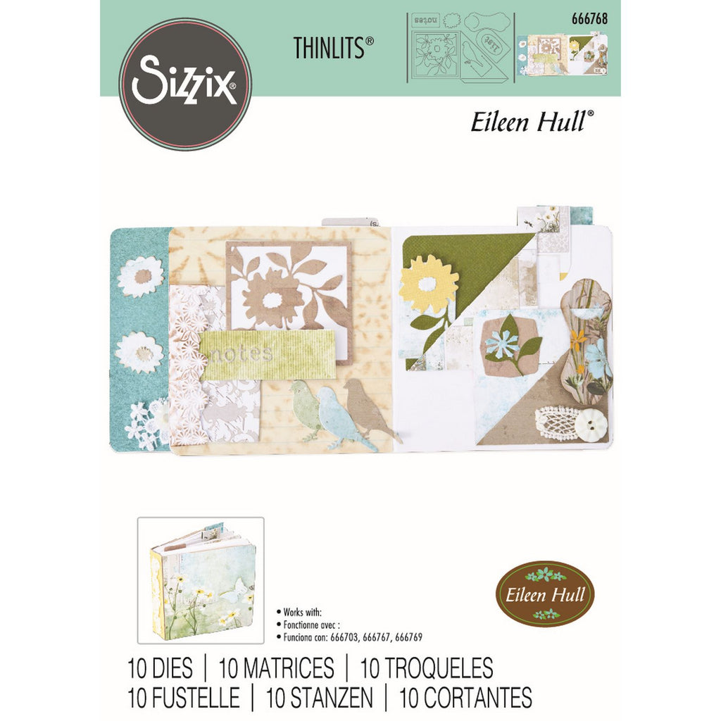 Sizzix • thinlits die set floral pocket paperclips 10pcs
