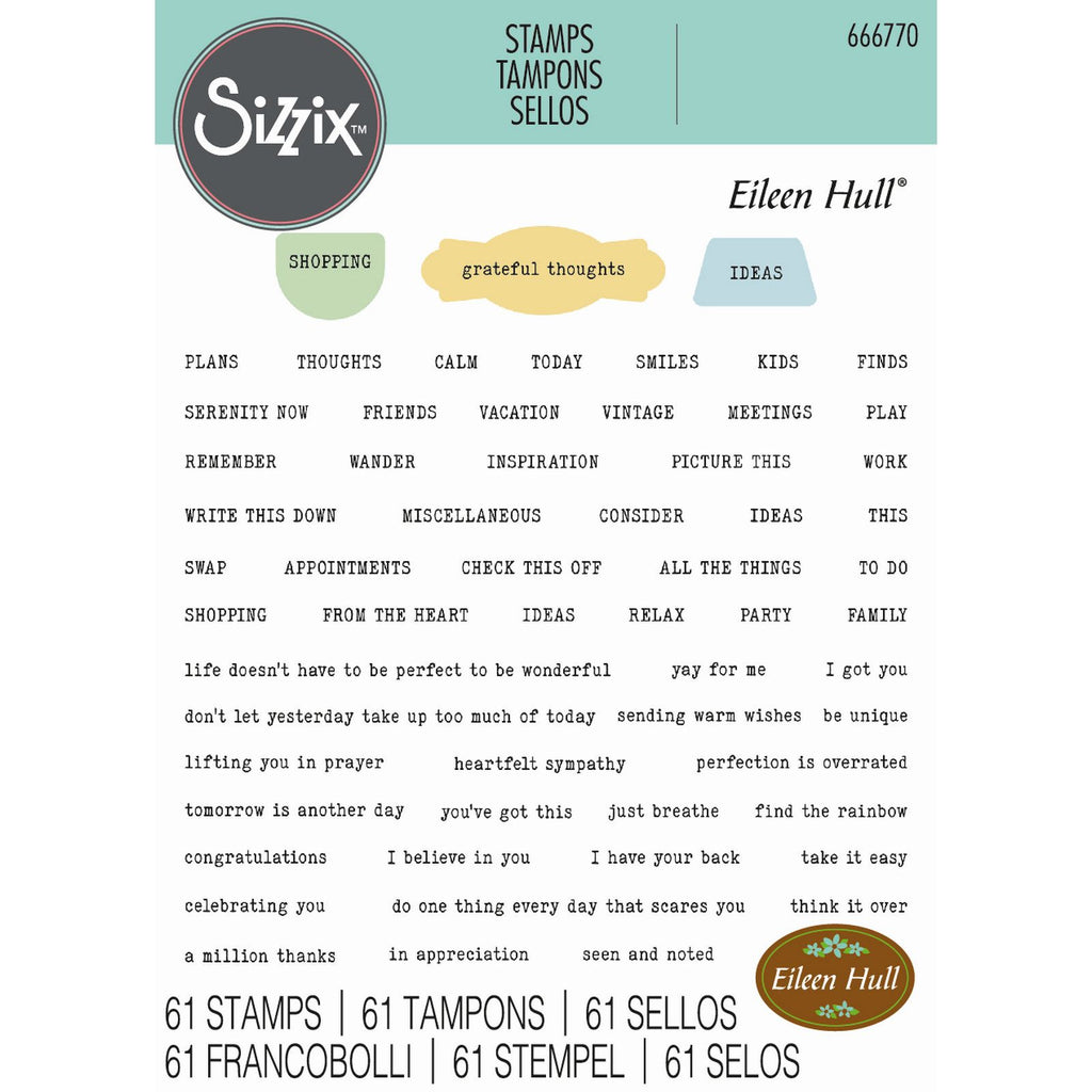 Sizzix • clear stamp set a5 fan favorites 61pcs