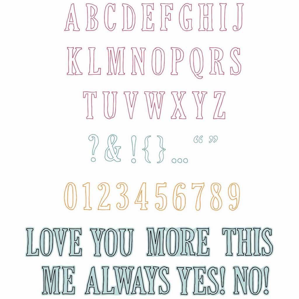 Sizzix • clear stamps with framelits fine line alpha 01 60pcs