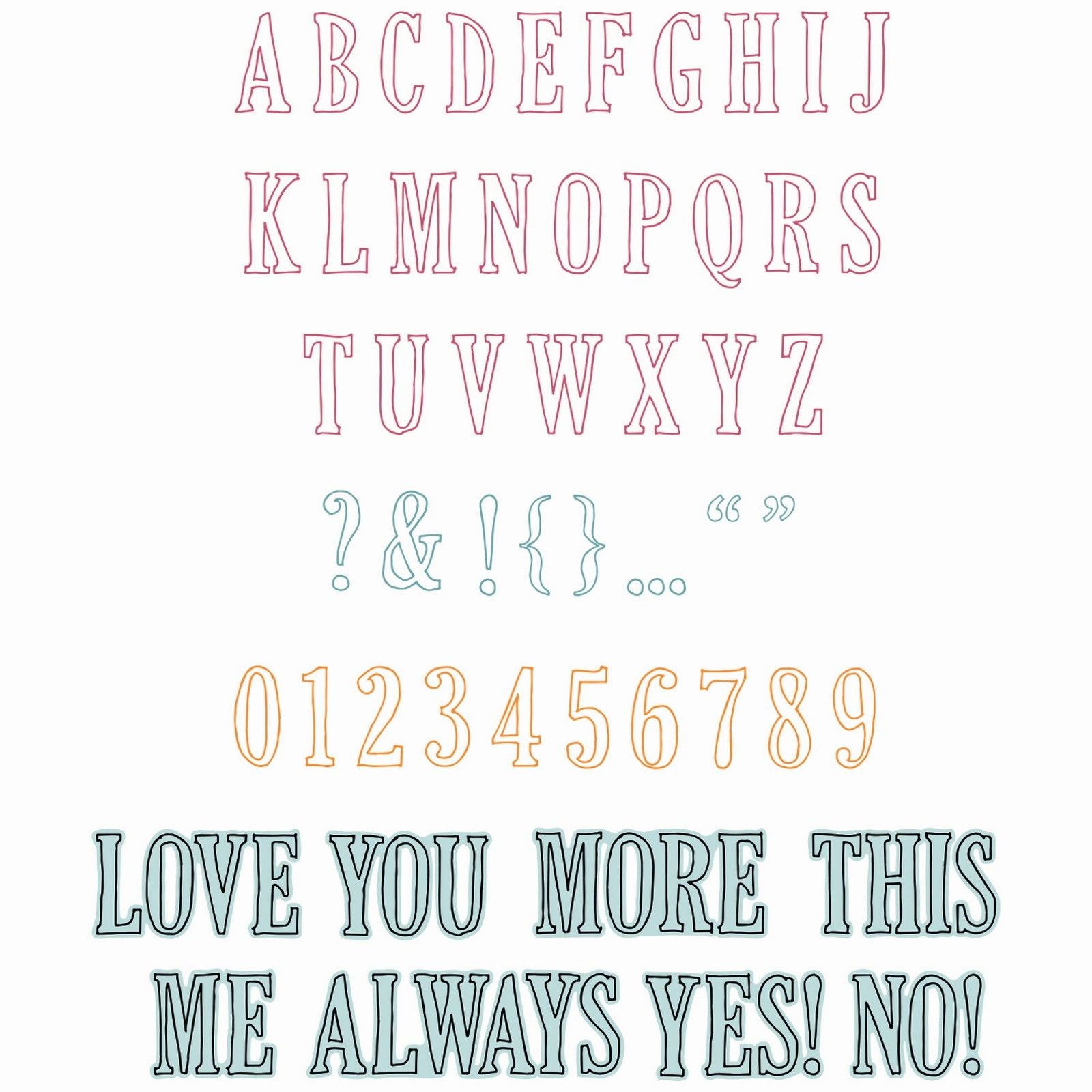 Sizzix • clear stamps with framelits fine line alpha 01 60pcs