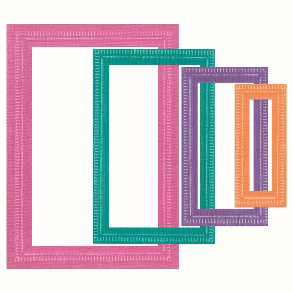 Sizzix • framelits die set 9pcs fanciful reversed, renee deco rectangles