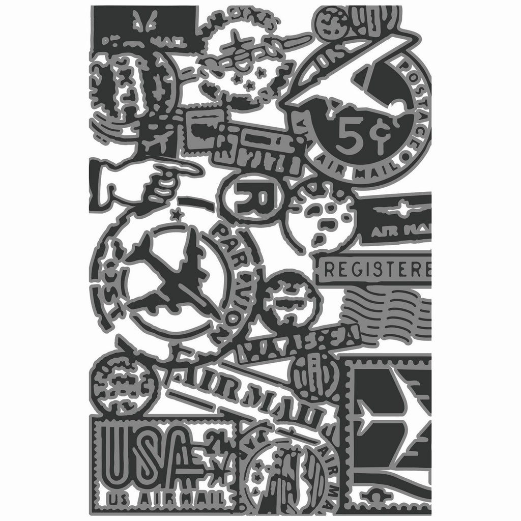 Sizzix • multi level textured impressions embossing folder vault airmail by tim holtz