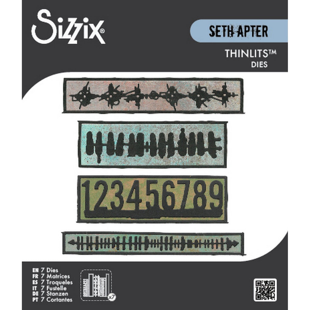 Sizzix • thinlits die set 7pcs borderlines by seth apter
