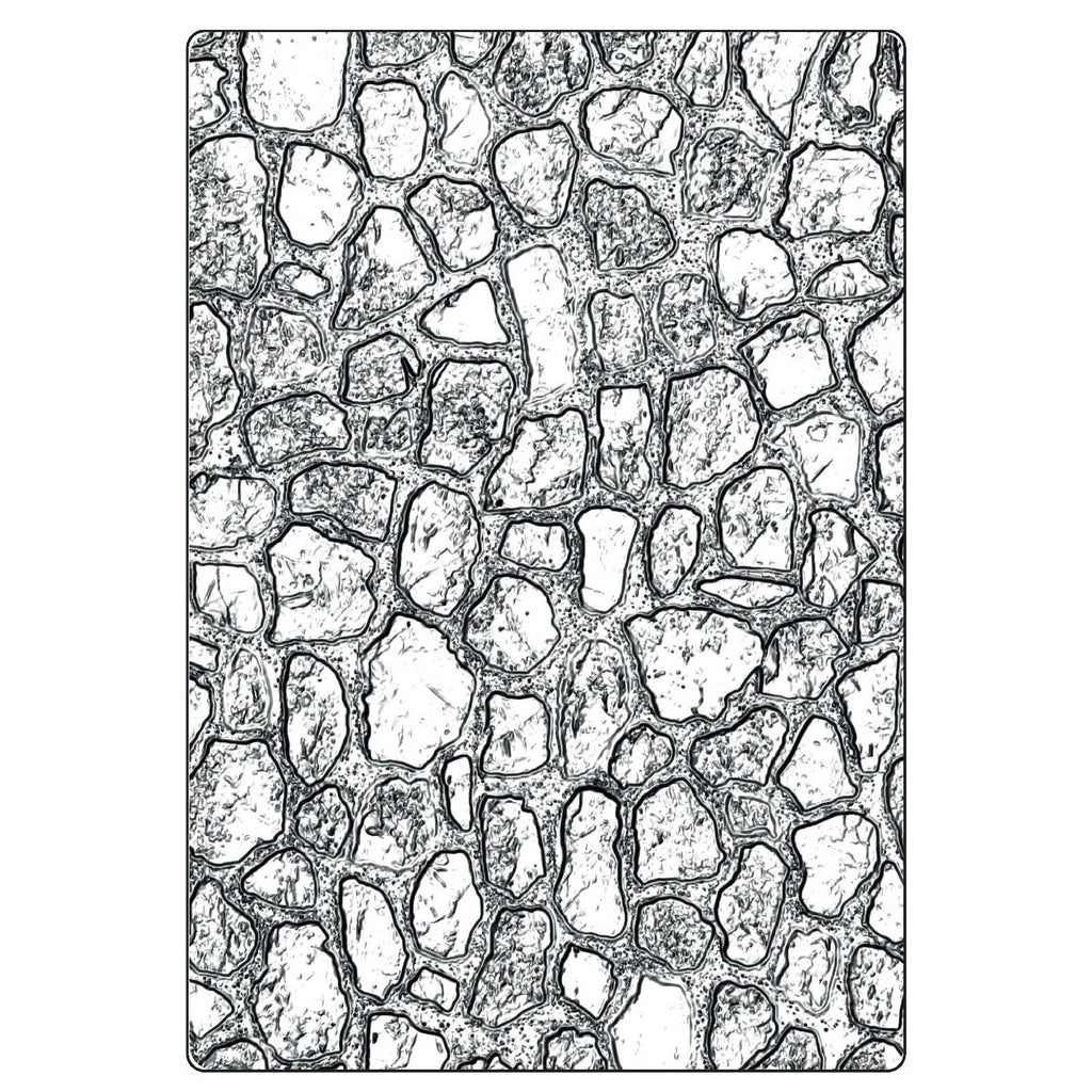 Sizzix • 3d texture fades embossing folder cobblestone large a5 by tim holtz