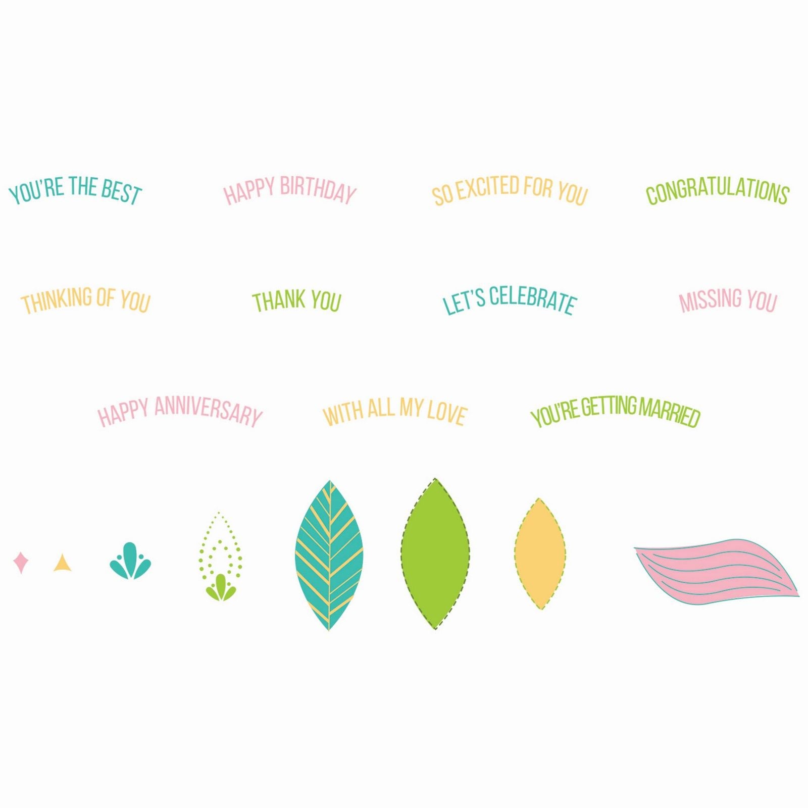 Sizzix • clear stamp set overarching sentiments by catherine pooler 22pcs