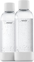 Mysoda - set van 2 herbruikbare flessen van 1 liter - wit- geschikt voor apparaten