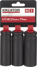 Kreator - accessories - krt095200 - slagdoppen diep - 17-19-21mm - 3 st.