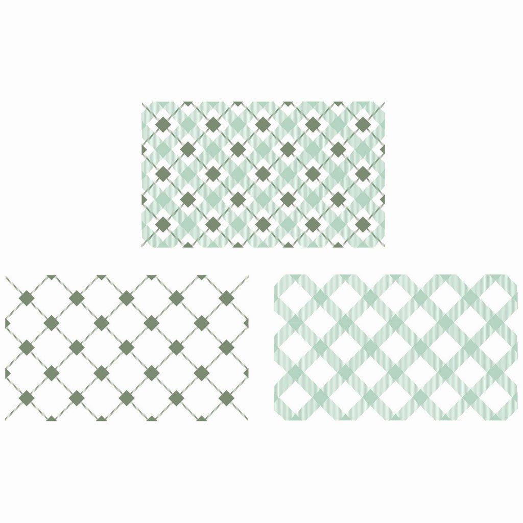 Sizzix • clear stamp set tartan by 49 and market 2pcs