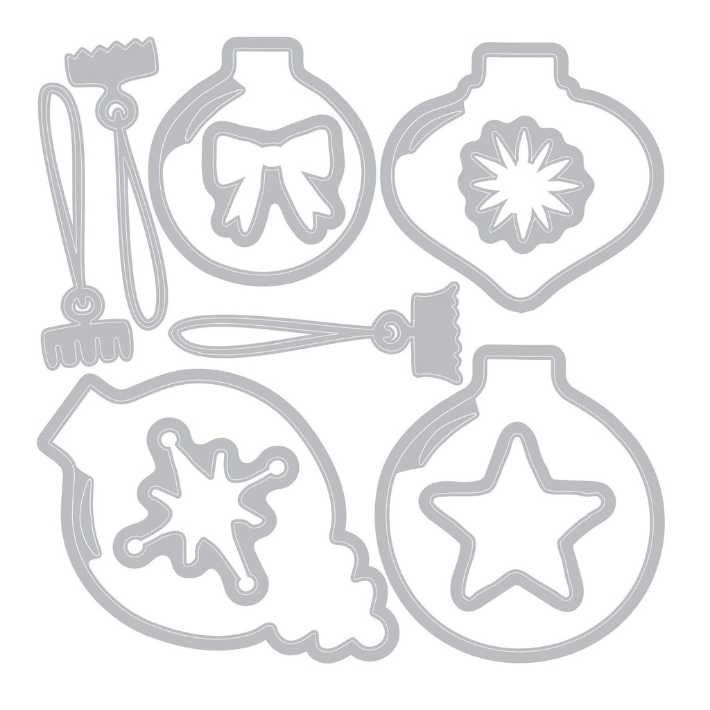 Sizzix • clear stamp set with framelits baubles by 49 and market 30pcs
