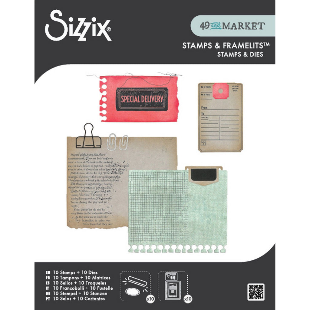 Sizzix • clear stamps set 10pcs 10pcs framelits creative combos by 49 market