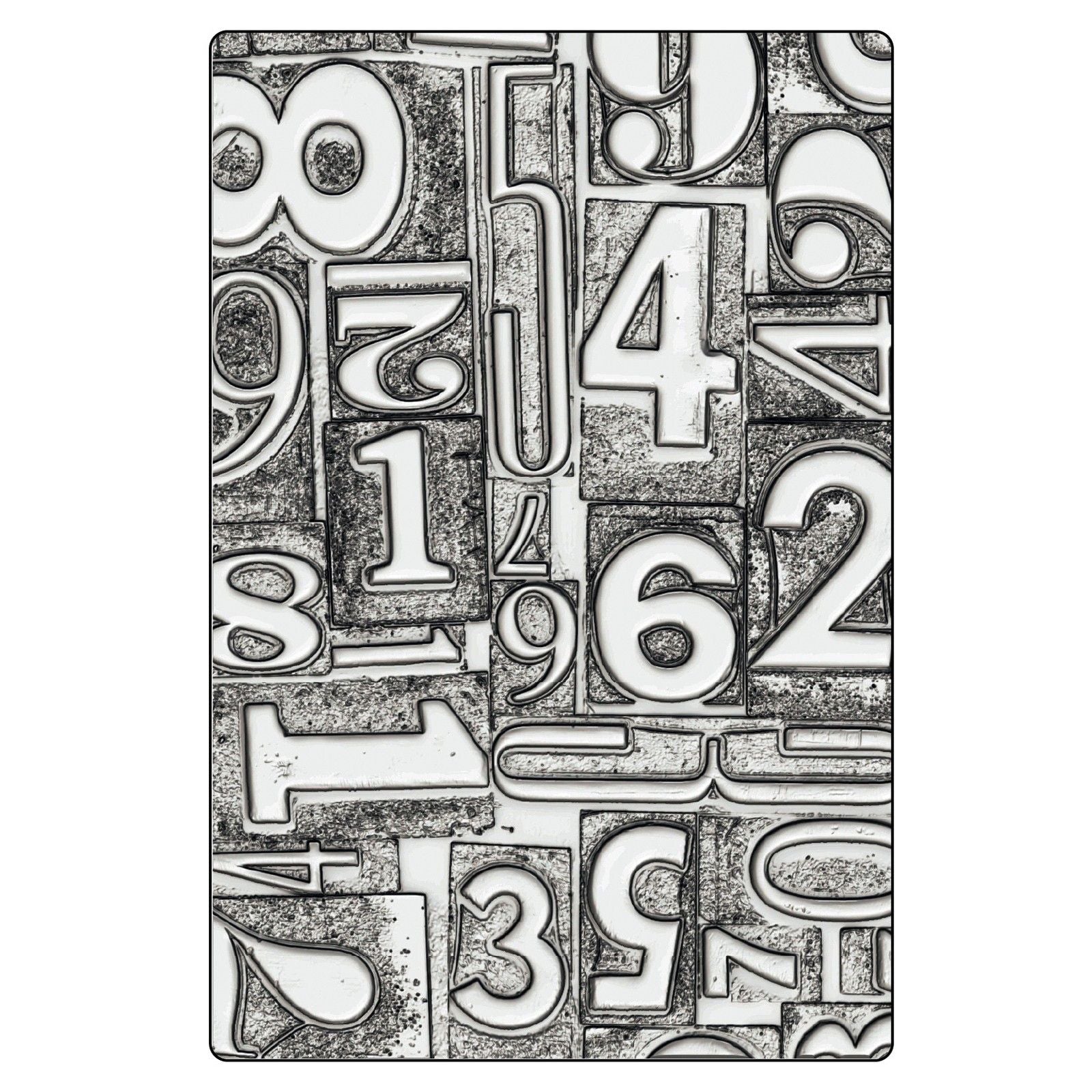 Sizzix • 3d texture fades embossing folder numbered large a5 by tim holtz