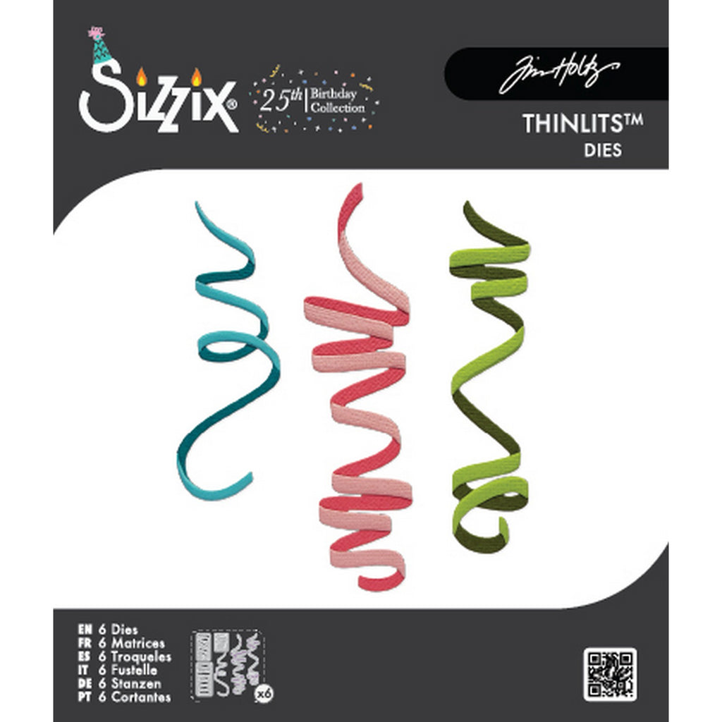 Sizzix • thinlits die set 6pcs celebration streamers by tim holtz