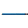 Houten potlood 3b blauw, zwart staedtler mars lumograph 100